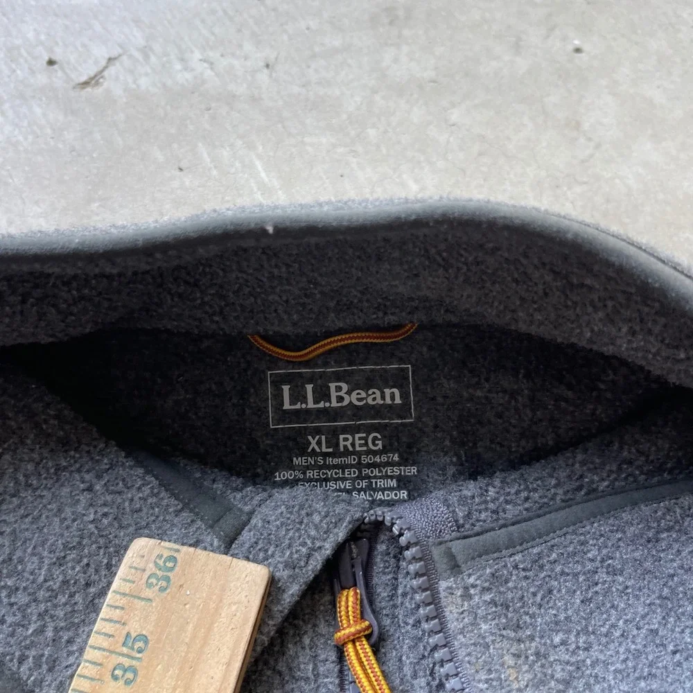 LL Bean Mens XL Gray Mountain Classic Fleece Full Zip Jacket 504674
